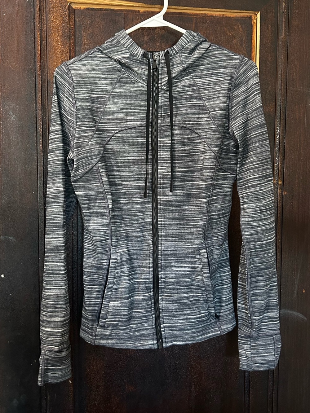 lululemon athletica Gray Striped Full-Zip Hoodie